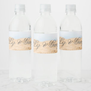Beach Photo Destination Wedding  Water Bottle Label