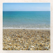 Beach photo glass coaster