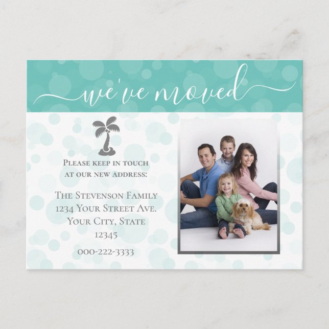 Beach Photo Moving Announcement Change of Address Postcard (Front)