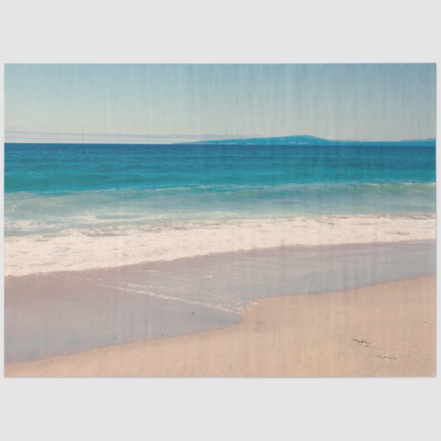 Beach Photo Ocean Blue Scenic Tissue Paper (Front)