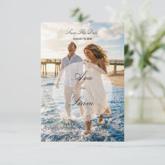 beach photo Save The Date Card