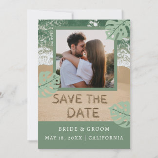 Beach Photo Save the Date Invitation