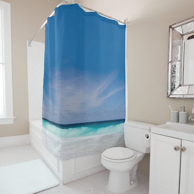 Beach Photo Shower Curtain (In Situ)