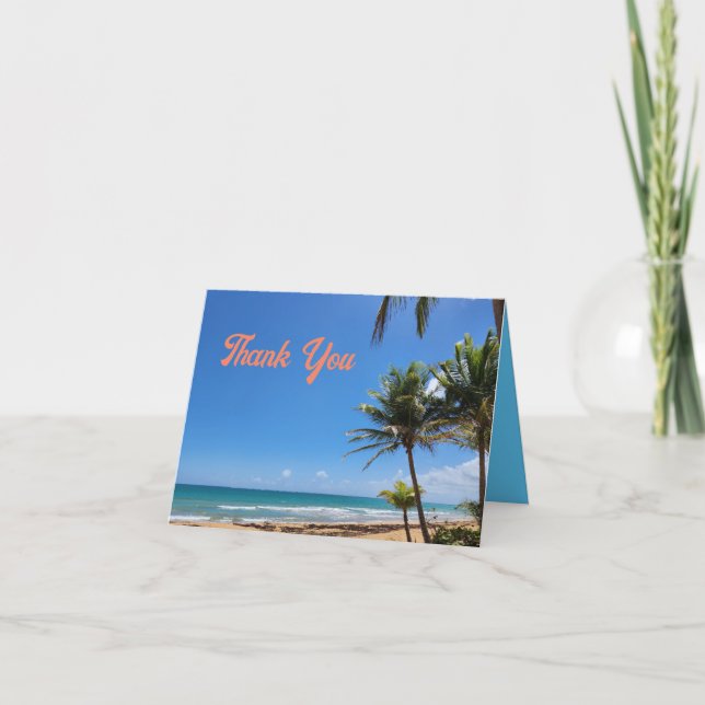Beach Photo Thank You Card (Front)