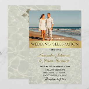 Beach Photo Wedding Invitation