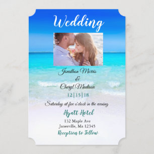 Beach Photo Wedding invitations