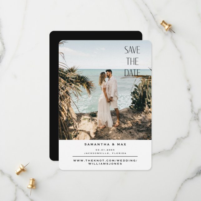 Beach Photo Wedding Save the Date (Front/Back In Situ)