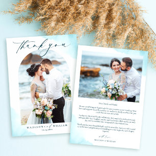 Beach Photo Wedding Thank You Card