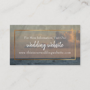 Beach Photo Wedding Website Insert Cards