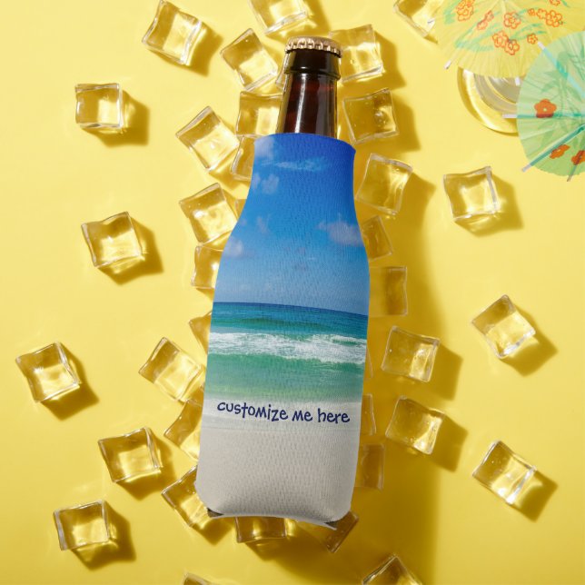 Beach Photography Beautiful Custom Tropical Island Bottle Cooler (In Situ Summer)