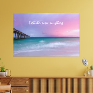 Beach Photography Decor with Travel Quote