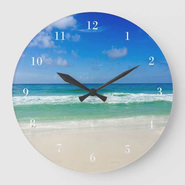 Beach Photography Take Me To the Sea Tropical Large Clock (Front)