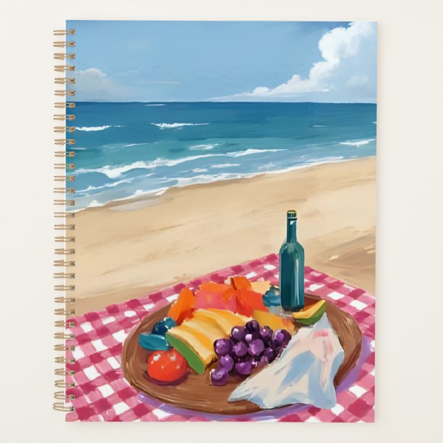 Beach Picnic | Ocean Shore Painting Planner (Front)