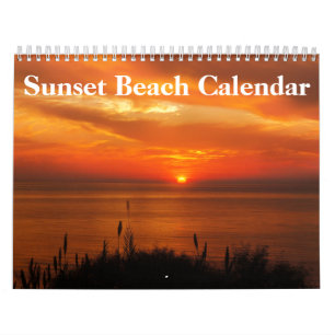 Beach Pictures at Sunset 2026 Calendar