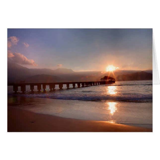 Beach pier at sunset, Hawaii (Front Horizontal)