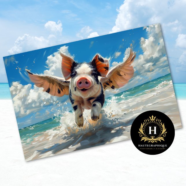 Beach Pig Swimming Decoupage Tissue Paper (Creator Uploaded)