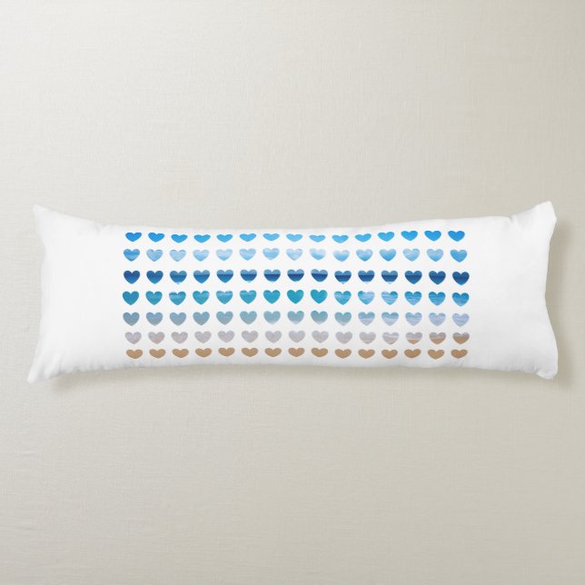 Beach Pillow, Ocean Blues Body Cushion (Front)