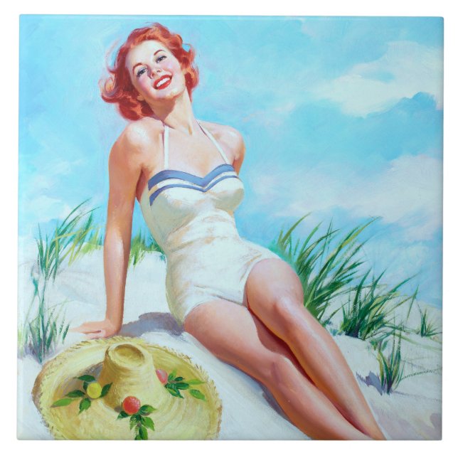 Beach Pin Up Tile (Front)