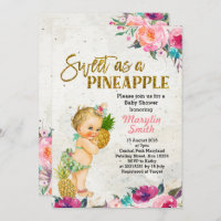 Beach Pineapple Baby Shower Invitation
