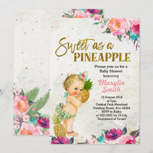 Beach Pineapple Baby Shower Invitation