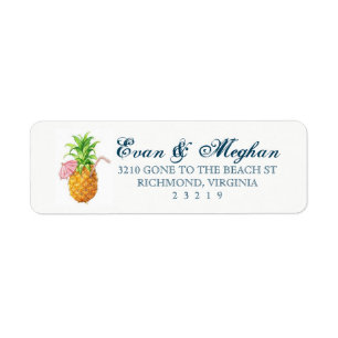 Beach Pineapple Customisable Label