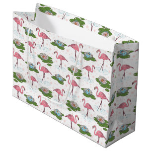 beach Pink Flamingo pattern party gift bag