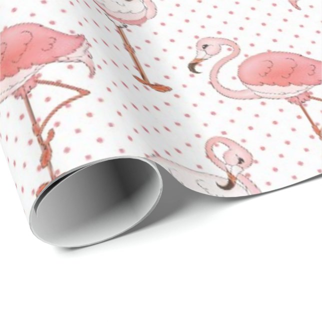 Beach Pink Flamingo pattern wrapping paper (Roll Corner)