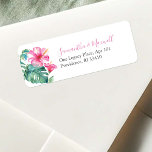 Beach Pink Floral Watercolor Hibiscus<br><div class="desc">🌺 Elegant Tropical Return Address Labels – Watercolor Pink Hibiscus & Beach-Inspired Design 🌴 Add a stylish touch to your envelopes with these elegant return address labels, featuring original watercolor art of pink hibiscus flowers and monstera palm leaves in tropical shades of turquoise, blue, and green. Set against a clean...</div>