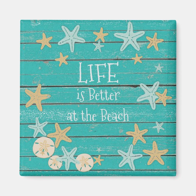 Beach Planks and Starfish Magnet (Front)