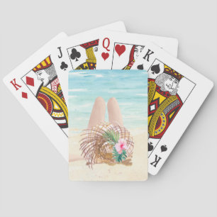 Beach Playing Cards with Bathing Beauty