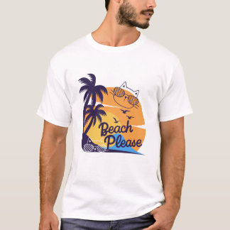 Beach Please Cat Summer Fun T-Shirt