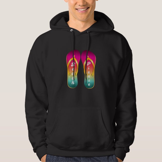 Beach Please Cute Summer Colorful Flip Flops Graph Hoodie (Front)