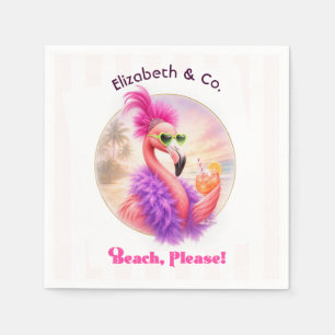 Beach Please Flamingo Spritz Bachelorette Napkin