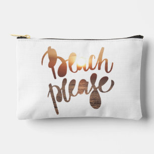 BEACH PLEASE, Fun Typography & Quote Accessory Pouch