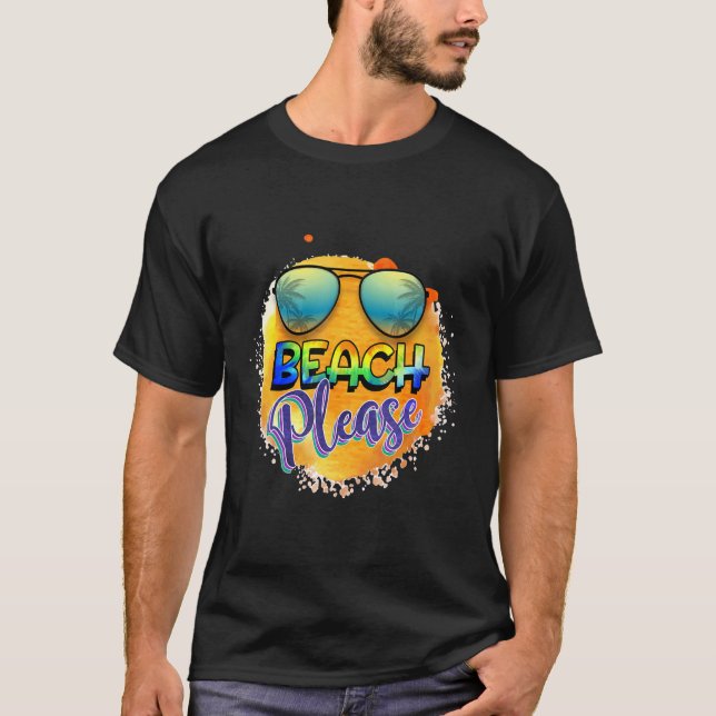 Beach Please Graphic Theme T-Shirt (Front)
