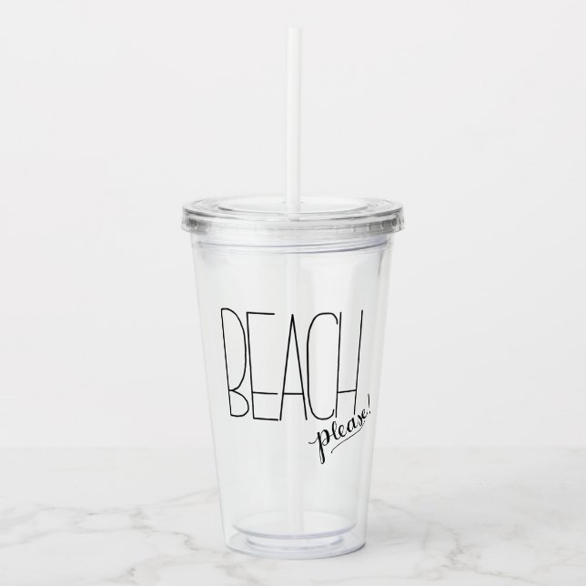 Beach Please Insulated Tumbler (Front)