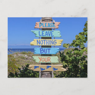 Beach, Please Leave Nothing But Your Footprints Postcard