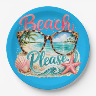 "Beach Please" Paper Plates. Plate