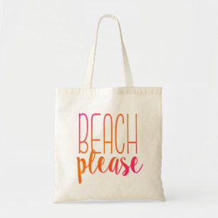Beach Please Pink and Orange Tote Bag