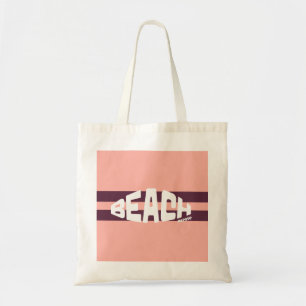 Beach Please Pink & Purple Striped Tote Bag