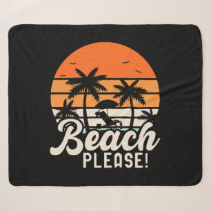 Beach Please Sherpa Blanket