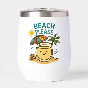 Beach Please Stainless Steel Wine Tumbler