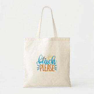 beach please tote bag