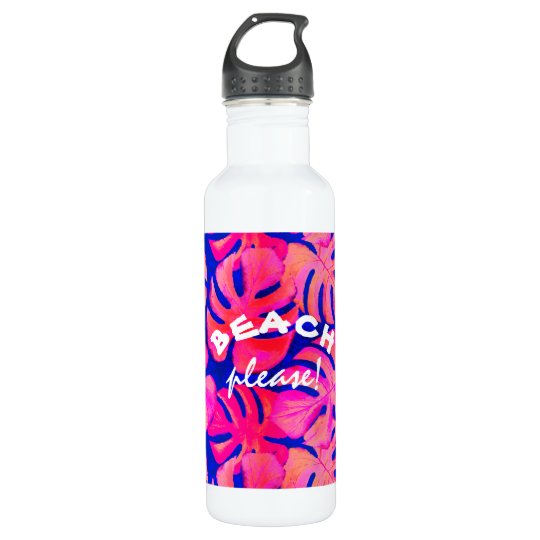 Beach Please Tropical Pink Purple 710 Ml Water Bottle | Zazzle.co.uk