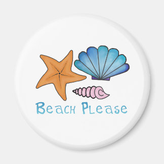 Beach please with shells  magnet