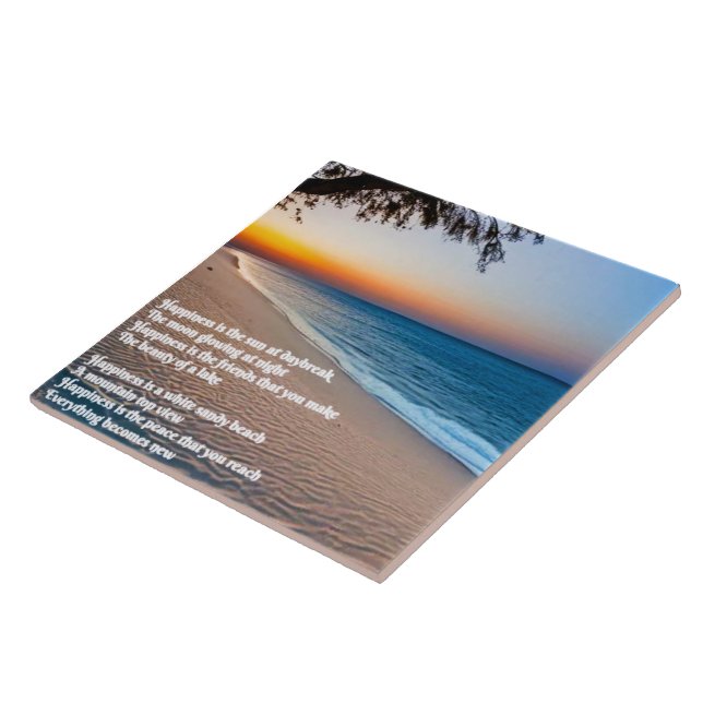 Beach Poem Ceramic Tile (Side)
