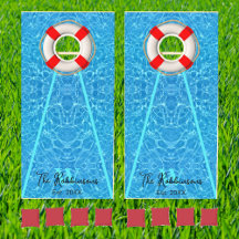 Beach Pool Party Family Monogram Custom