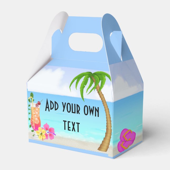 Beach Pool Party Goodie Treat Favour Box (Front Side)
