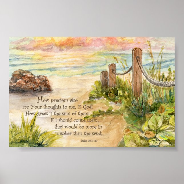 Beach Posts Sunrise-Psalm 139 Poster (Front)
