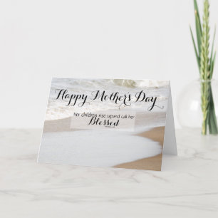 Beach - Proverbs 31:28 Bible Verses Mothers Day Card